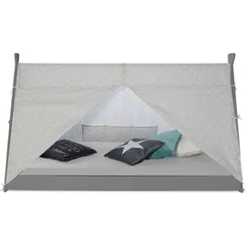 Homestyle4u Kinderbett Tipi 90 x 200 cm Kiefer grau