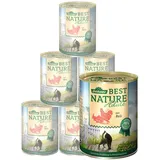 Dehner Best Nature Katzenfutter Adult, Lachs und Huhn mit Reis, 6 x 400 g (2.4 kg)