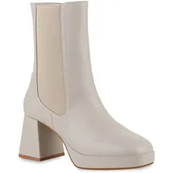 Damen Klassische Stiefeletten in Creme