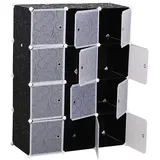 Homcom Kleiderschrank DIY 111 x 145 x 47 cm Schwarz