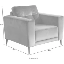 trends by hg Sessel Barcelona Polyester 96 x 86 x 89 cm grau mit Metallfuss