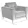 trends by hg Sessel Barcelona Polyester 96 x 86 x 89 cm grau mit Metallfuss