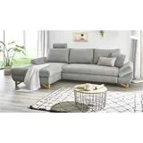 furn.design Ecksofa Struktur-Stoff 284 cm Silber