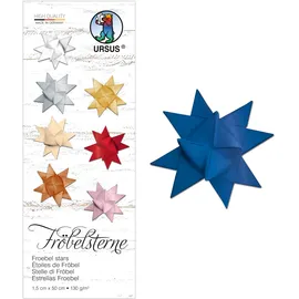 Ursus Papierstreifen für Fröbelsterne 130 g/qm 1,5 x 50 cm 80 Stück königsblau