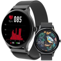 FOREVER Smartwatch Uhr Sport Armband SB-340 Bluetooth für Damen und Herren, Fitness-Tracker, wasserdicht, Smartwatch kompatibel mit Android und iOS, Schwarz