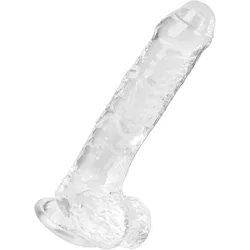 Naturdildo mit Hodenansatz, Größe M, 21 cm, transparent