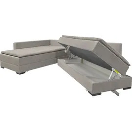 Home Affaire Ecksofa L-Form Cord 3-Sitzer Braun
