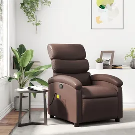 vidaXL Massagesessel Kunstleder 92 x 99,5 x 0 cm Braun mit Fernbedienung