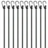 Pretex 12er-Set Spanngummi mit Haken, in 4-Längen, schwarz - Gepäckspanner - Expander mit Haken - Spanngurte - extra stark für unterschiedliche Gepäckarten