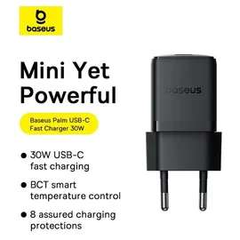 Baseus 30W USB-C Wandladegerät - Schwarz