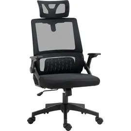 Vinsetto Bürostuhl Ergonomisch, Schreibtischstuhl mit Verstellbar Kopfstütze, Armlehne höhenverstellbar Computerstuhl Drehstuhl mit Wippfunktion,