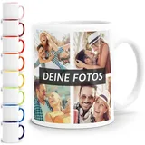 SpecialMe® Tasse personalisiert Fotocollage Fototasse mit bis zu 5 Fotos persönliches Geschenk Kaffeetasse mit Bild selbst gestalten weiß standard