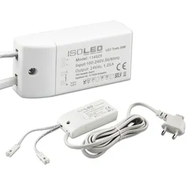 ISOLED LED Trafo MiniAMP 24V/DC, 0-30W, 200cm Kabel mit Flachstecker, sekundär 2 female Buchsen