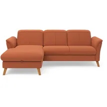 sit&more Ecksofa Romero L-Form, wahlweise mit oder ohne Relax-Funktion, Bettfunktion, Bettkasten orange