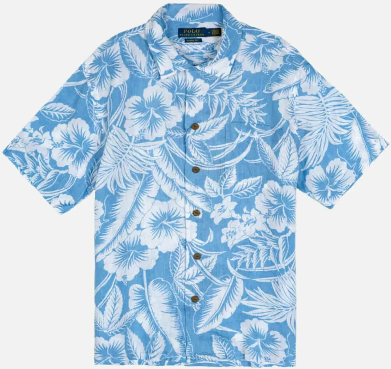 Resorthemd mit floralem Print Blau XXL