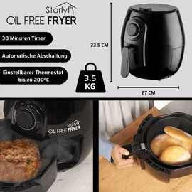Starlyf Heißluftfritteuse 3,8 Liter schwarz