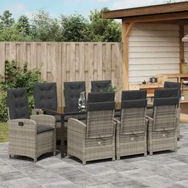 vidaXL Gartenmöbel-Set 9-tlg. Grau