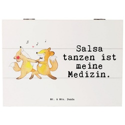 Mr. & Mrs. Panda Dekokiste Füchse Salsa tanzen Medizin – Weiß – Geschenk, Dekokiste, Schatzkiste (1 St) weiß Ø 0 cm x 18 cm x 15 cm