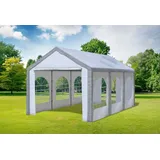 Partyzelt 3x6 Grau Weiss PE Festzelt Pavillon wasserdicht Profi-Qualität Modular