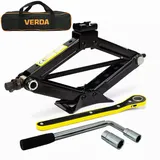 Scherenwagenheber 1500kg, 115-370 mm, 1,5T für PKW SUV MPV Wagenheber Rangierwagenheber Heber mit Ratsche, Radmutternschlüssel, Aufbewahrungstasche Auto SN3555