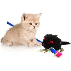 Lyra Pet Katzenangel mit Maus schwarz