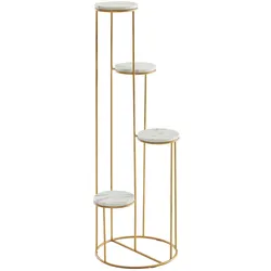 Kadima Design Blumenständer aus echtem Marmor, Eleganter Pflanzenständer für Wohnzimmer und Dekoration. 37x37x108 cm