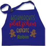 Kinderschürze Schürze Kinder Jungen Mädchen - Weihnachtsschürze - Weihnachtsplätzchen Experte - 7-14 Jahre - Royalblau - frohe weihnachten schurzen weihnachtsmotive personalisieren - 7-13 Jahre