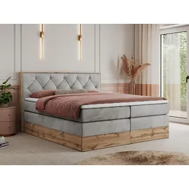 MKS Boxspringbett 160 x 200 cm H4 Hellgrau