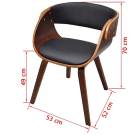 vidaXL Esszimmerstuhl Bugholz und Kunstleder