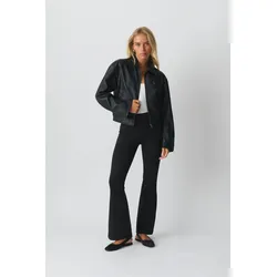 Gina Tricot - Flare jersey trousers - schlaghosen - Schwarz - M - Dame - Schwarz - M