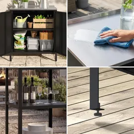 casa.pro Outdoorset Bolognano Standregal und Schrank Schwarz, matt