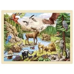 GOKI 57409 Einlegepuzzle Nordamerikanische Wildnis