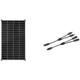 enjoy solar Monokristallines Solar panel deal für Wohnmobil, Gartenhäuse, Boot (Mono 140W)& 1 paar Solarstecker Y Verteiler 2-Fach mit Kabelverlängerung für Parallelschaltung Solarmodul