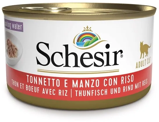 SCHESIRThunfisch mit Rindfleisch und Reis in Wasser gekocht 85 g