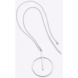 Kette mit Anhänger HEINE, Damen, Gr. Metall, silber (silberfarben), Halsketten
