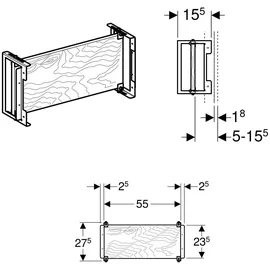Geberit Duofix uni., tiefenv, f Trock., Holz, f UP-Arm.