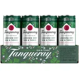 Tanqueray London Dry Gin & Tonic, Erfrischendes Sommer-Mixgetränk mit 10 Prozent Alkohol, 12 Dosen x 250 ml (EINWEG Verpackung), Trinkfertiges Getränk für unterwegs & gesellige Anlässe