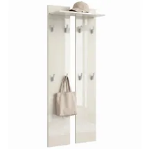 Vladon Garderobenpaneel Vladon 57 x 170 x 20 cm Creme Hochglanz