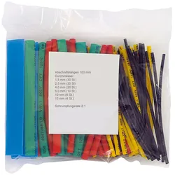 Schrumpfschlauch Sortiment 100-teilig - bunt - 2:1 - 100mm Abschnitte - versch.-...