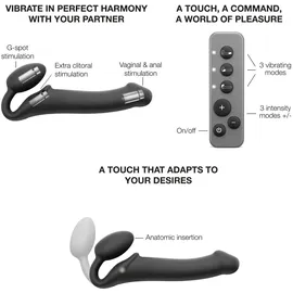 Strap-On-Me Strapless Strap-on „Vibrating Bendable“ mit 3 Motoren, schwarz
