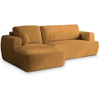 Masseno Ecksofa, Gelb, Holz, 3-Sitzer, L-Form,L-Form, 246x148 cm, Wohnzimmer, Sofas & Couches, Wohnlandschaften, Ecksofas