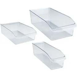 Aufbewahrungssystem »Schrank-Organizer«, (Set, 3 tlg.), Kühlschrank-Organizer in 3 Größen, 89089368-0 transparent