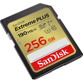 SanDisk Extreme PLUS R190/W130 SDXC 256GB, UHS-I U3, Class 10 (SDSDXWV-256G-GNCIN)