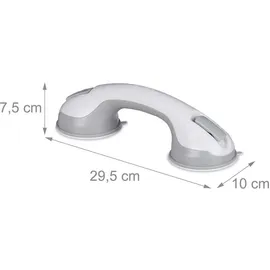 Relaxdays Haltegriff Sauggriff 2er Set für Dusche & Badewanne 70 kg grau/weiß