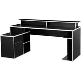 INOSIGN Gamingtisch »Game, Computertisch, Eckschreibtisch«, Towerfach, Kabeldurchlass, Monitoraufsatz, Stauraum, Maße 180x102 cm