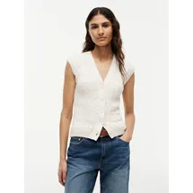 Tommy Hilfiger Regular Fit Strickweste aus reiner Baumwolle, Ecru, L