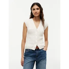 Tommy Hilfiger Regular Fit Strickweste aus reiner Baumwolle, Ecru, L