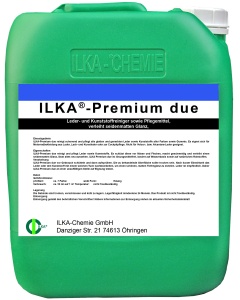 ILKA Premium due Leder und Kunststoffreiniger, UV-beständig, Pflegemittel verleiht seidenmatten Glanz, 10 Liter - Kanister