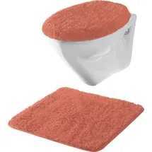 Erwin Müller Hänge-WC-Set 2-TLG. Rhodos Uni, WC-Vorlage, WC-Deckelbezug rutschhemmend Terra Größe - ultraweich, extrem saugfähig, flusenarm