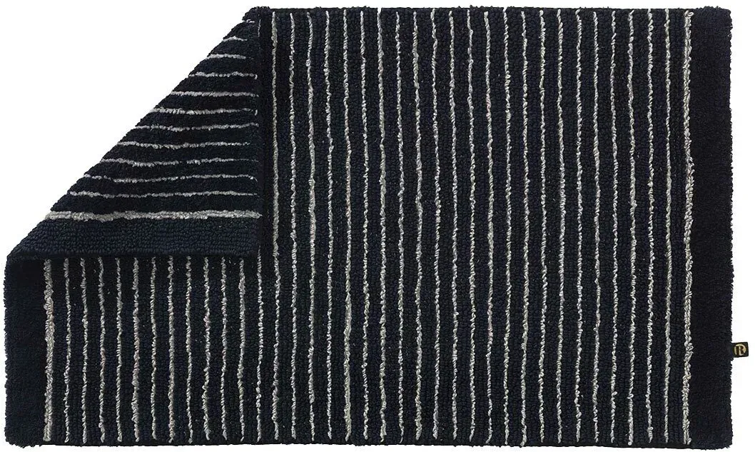 Rhomtuft Badteppich Lin 60x100 cm | schwarz-natur - schwarz;weiß